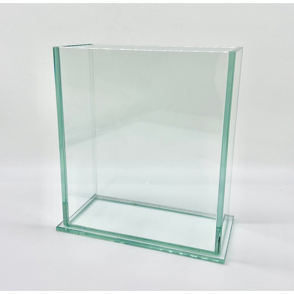 Clear Rectangular Thick Plate Glass Flower Floral Vase - Picture 2 of 8